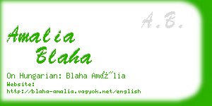 amalia blaha business card